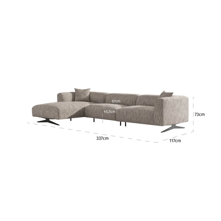 Sofa Hoxton trendy nature 3-seater + lounge left