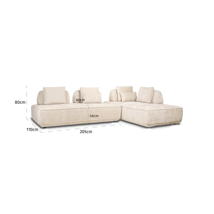 Sofa Tudor Natur Boldweave 2,5-Sitzer verstellbare Rückenlehne