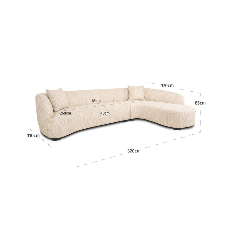 Bank Pandora beige angora lounge right