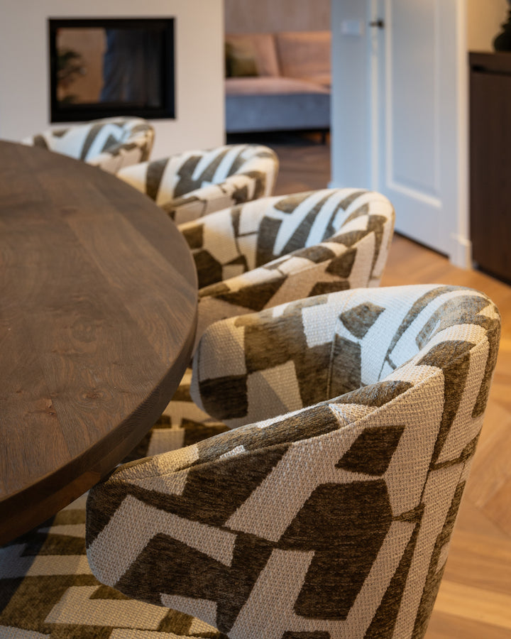 Dining room chair Milly moss graffic swivel