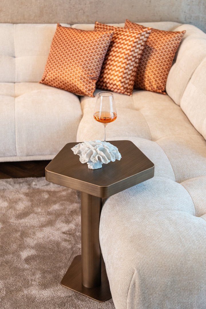 Sofa table Hexa brushed gold