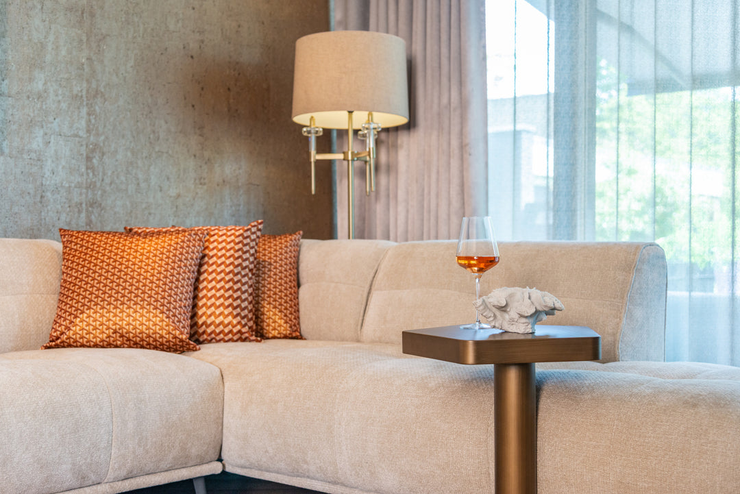 Sofa table Hexa brushed gold