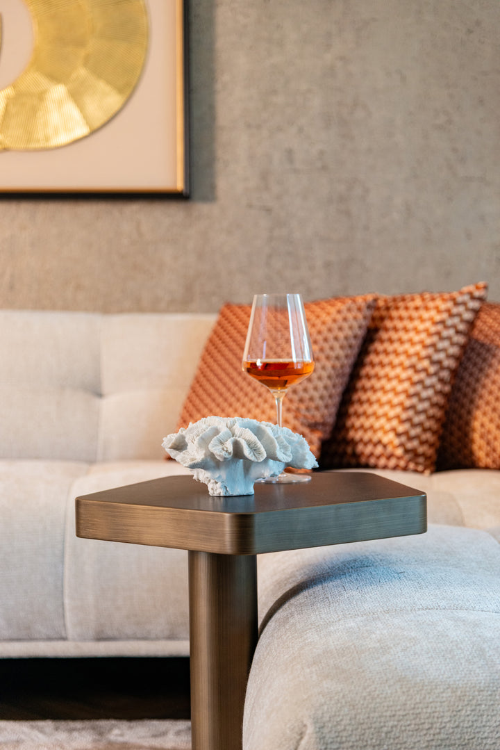 Sofa table Hexa brushed gold