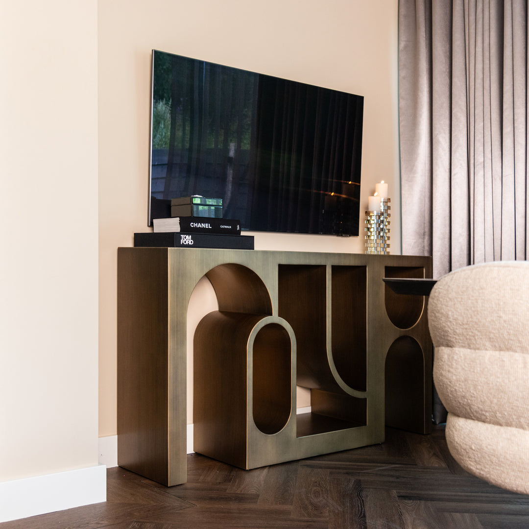 Console Alexander Jones brushed gold (Lugano)
