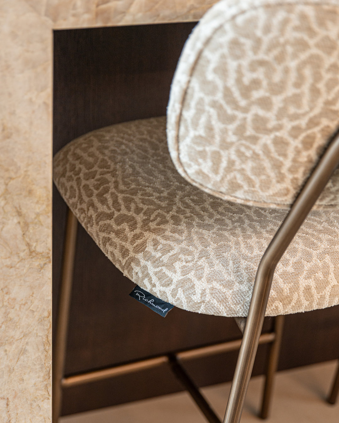 Counterstoel Xenia beige leopard fire retardant (Set of 2)