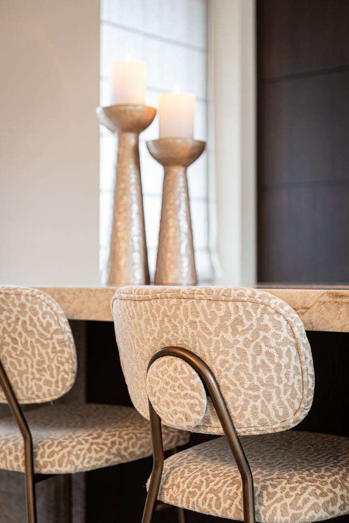 Counterstoel Xenia beige leopard fire retardant (Set of 2)
