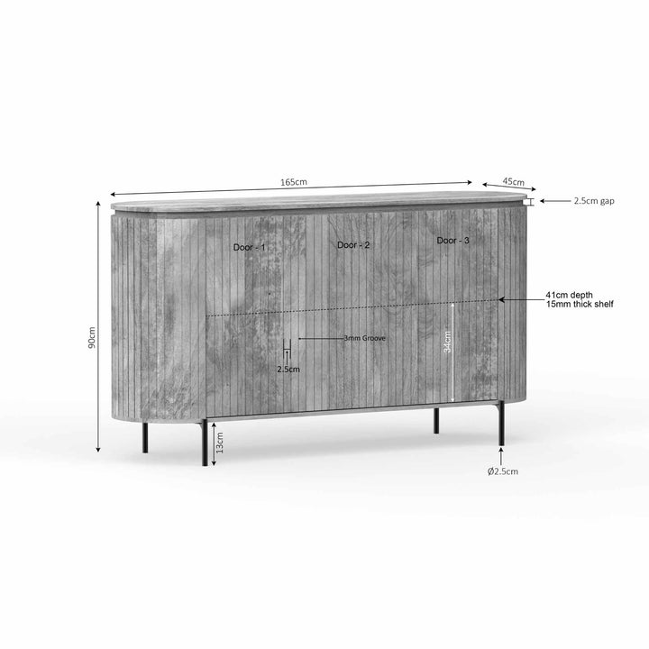 Sideboard Solana | 165cm | Taupe