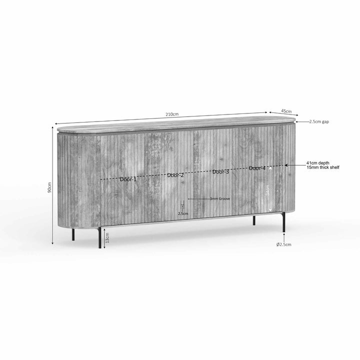 Sideboard Solana | 210cm | Taupe