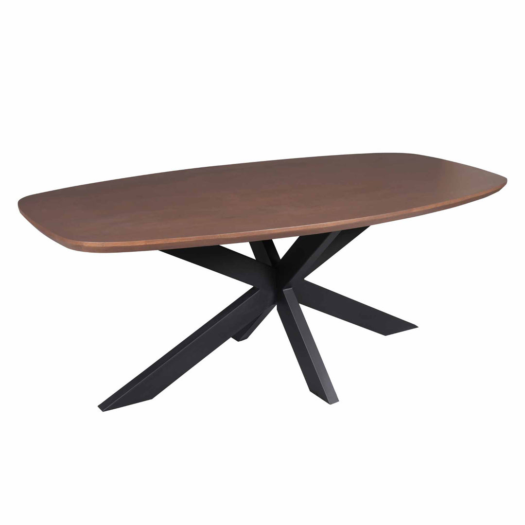 Madison Walnut Dining Table | 280 cm | Danish Oval | Black Legs