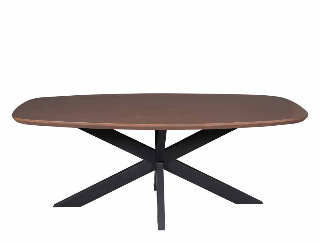Madison Walnut Dining Table | 280 cm | Danish Oval | Black Legs