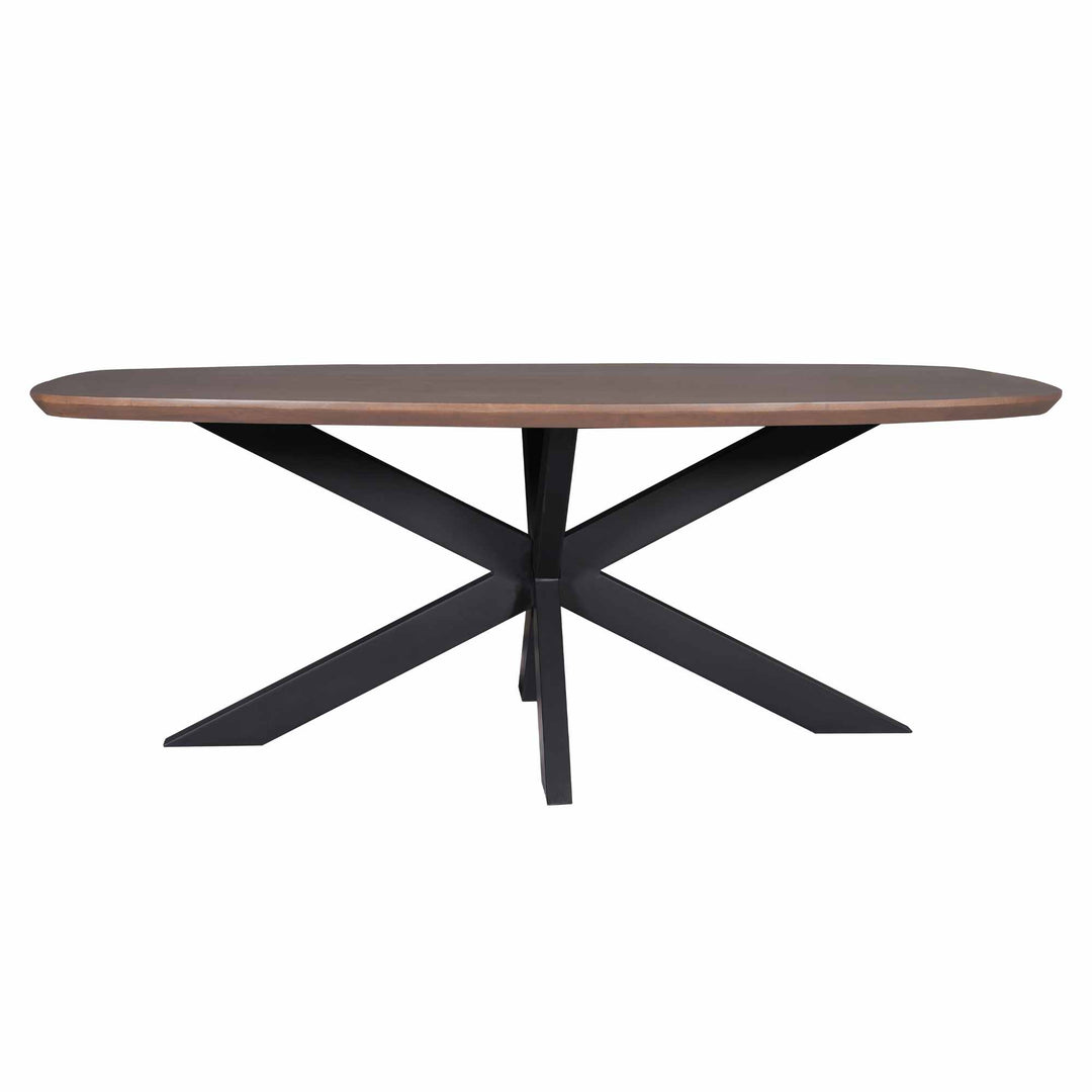 Madison Walnut Dining Table | 280 cm | Danish Oval | Black Legs