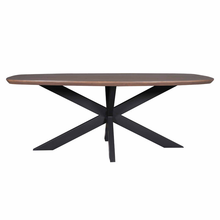 Madison Walnut Dining Table | 280 cm | Danish Oval | Black Legs