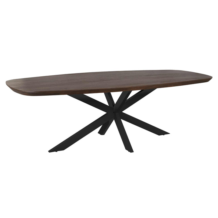 Eettafel Madison Bruin | 240 cm | Deens Ovaal | Poot Zwart
