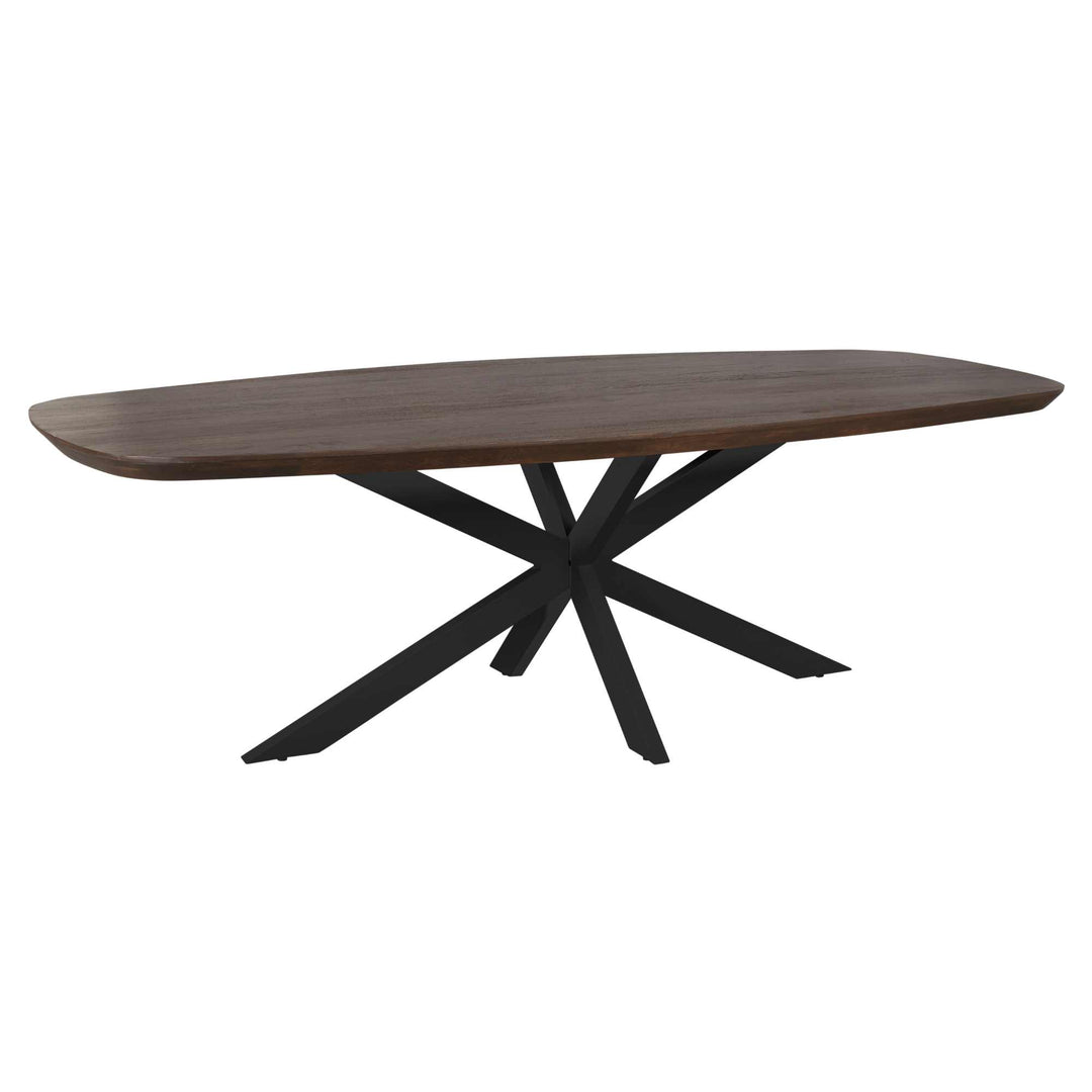 Eettafel Madison Bruin | 240 cm | Deens Ovaal | Poot Zwart