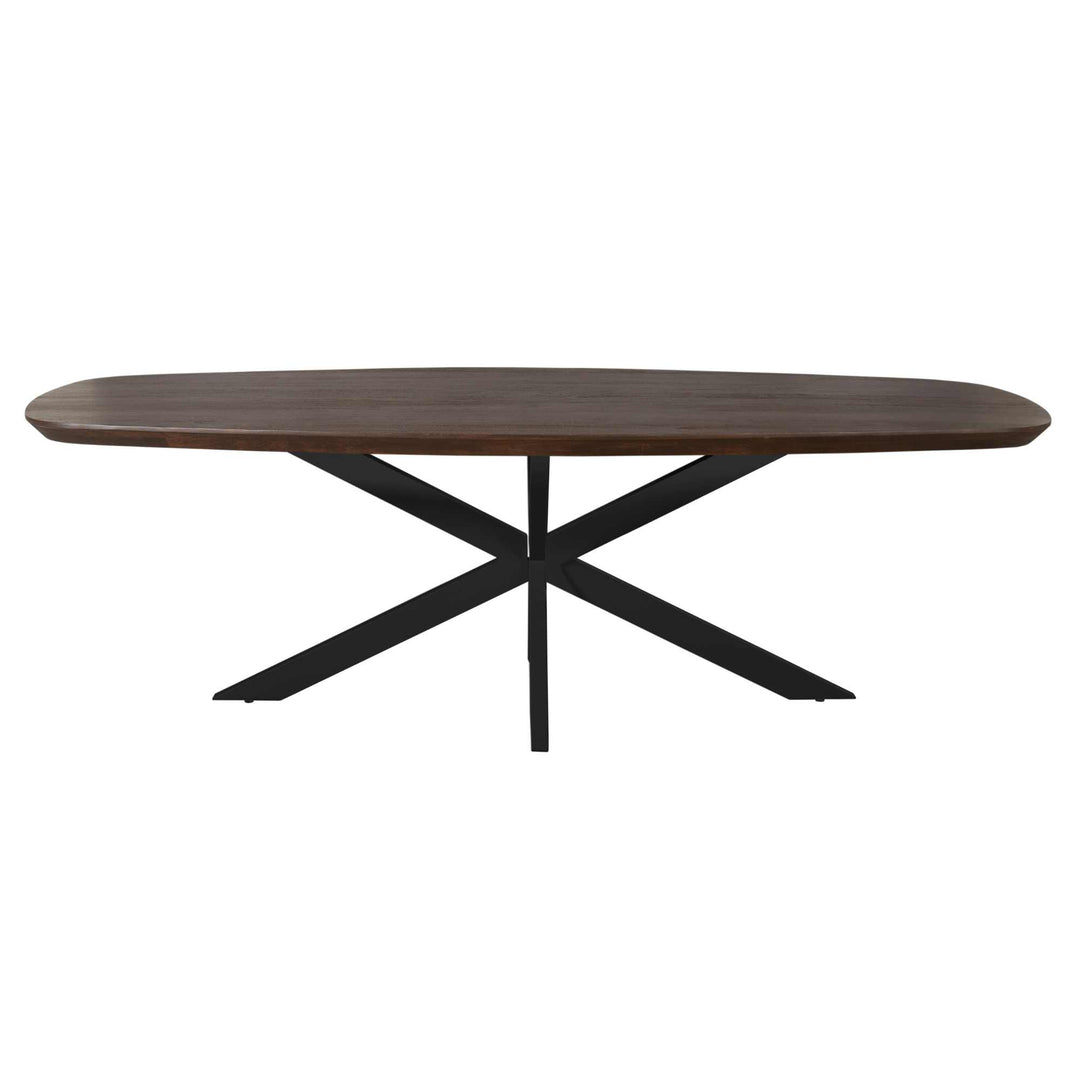 Eettafel Madison Bruin | 240 cm | Deens Ovaal | Poot Zwart