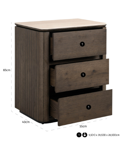 Nightstand Ritz brown
