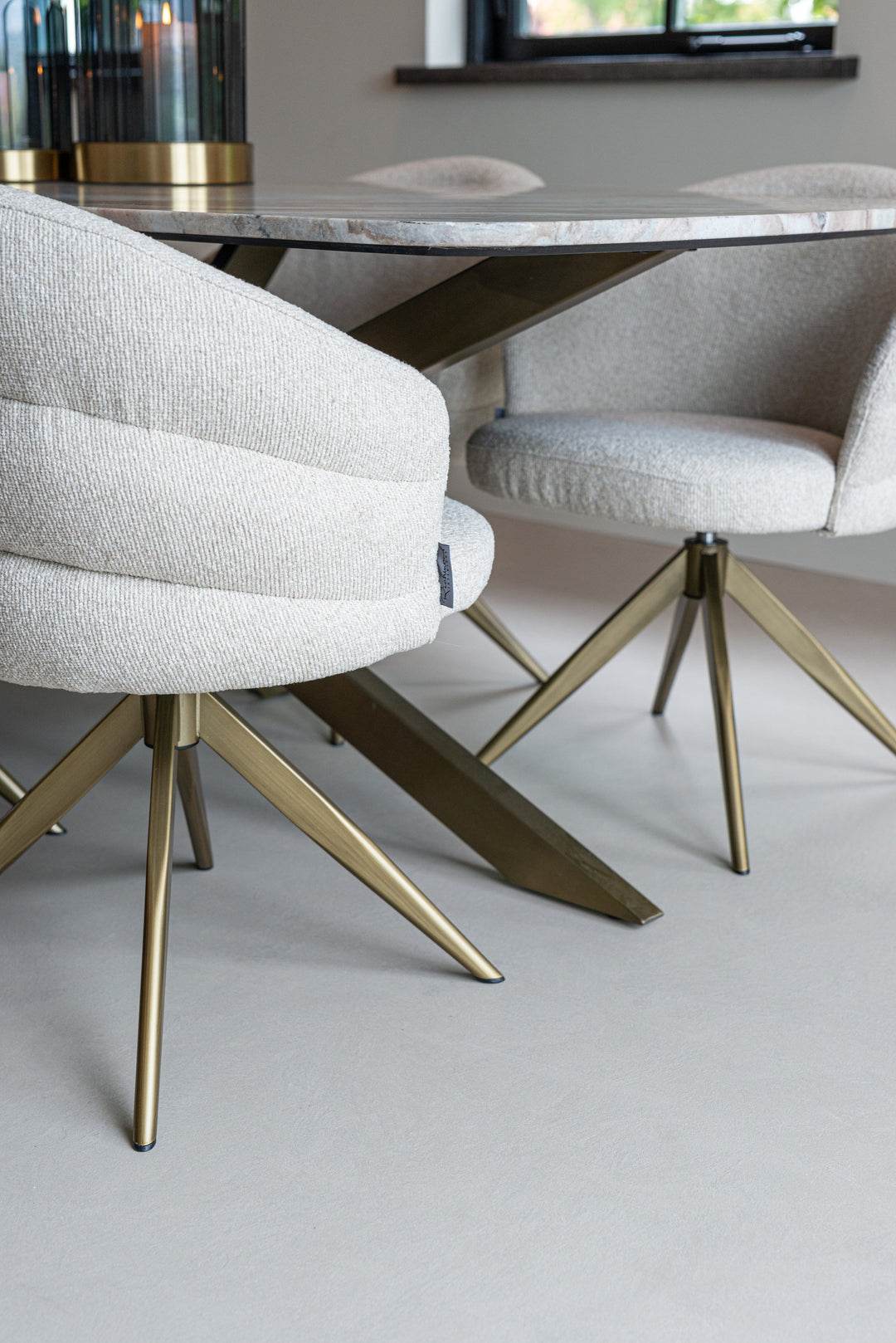 Dining room chair Zendaya biscotti swivel fire retardant