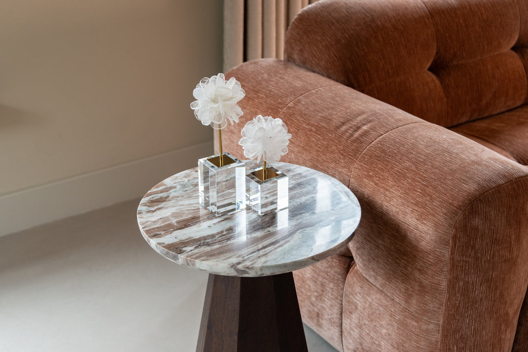 Bijzettafel Oberoy Blush beige 45Ø