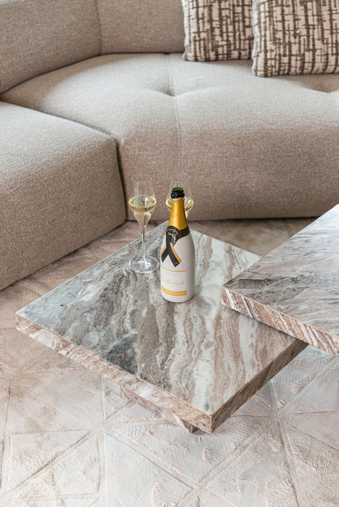 Rashford Blush Beige Coffee Table (Set of 2)