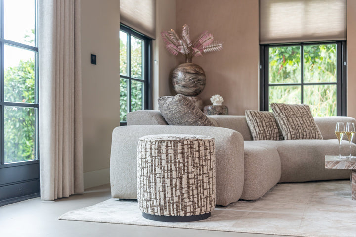 Lexie cream pouf &amp; footstool 45Ø