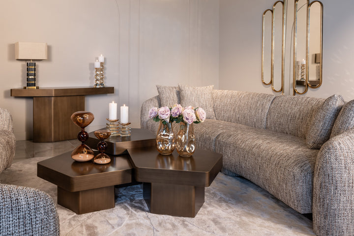 Console Hexa brushed gold