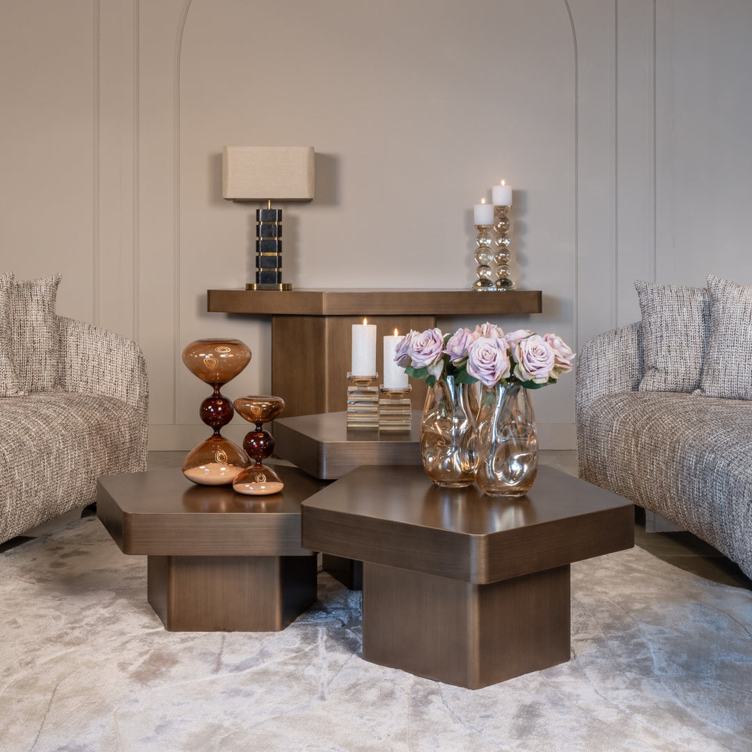 Console Hexa brushed gold