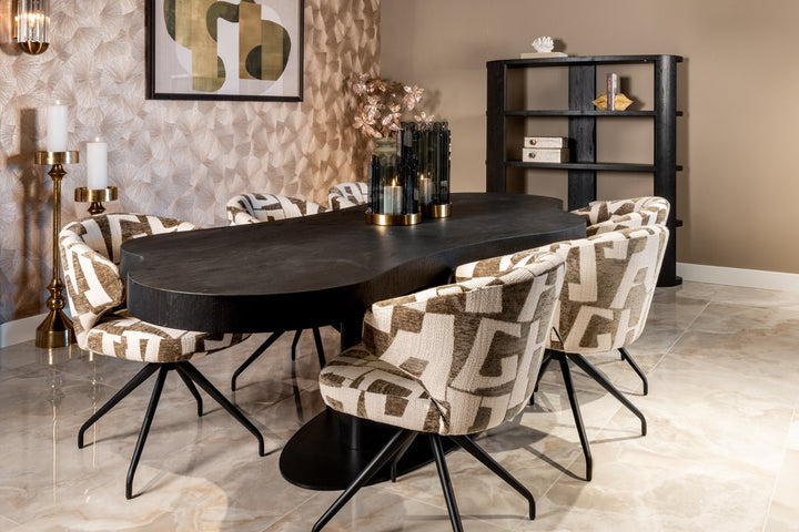 Dining room chair Milly moss graffic swivel