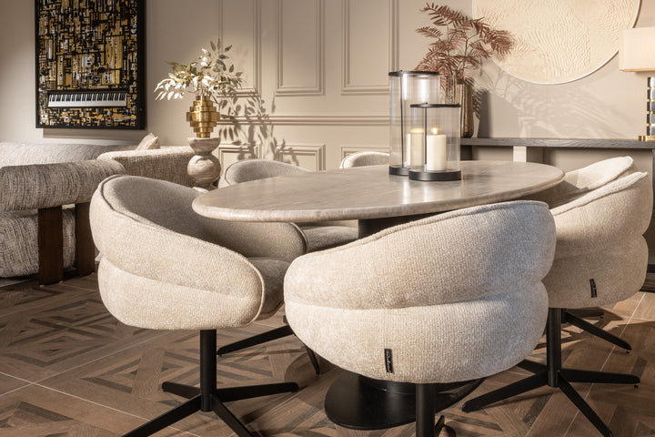 Dining room chair Kayla cream unicorn swivel