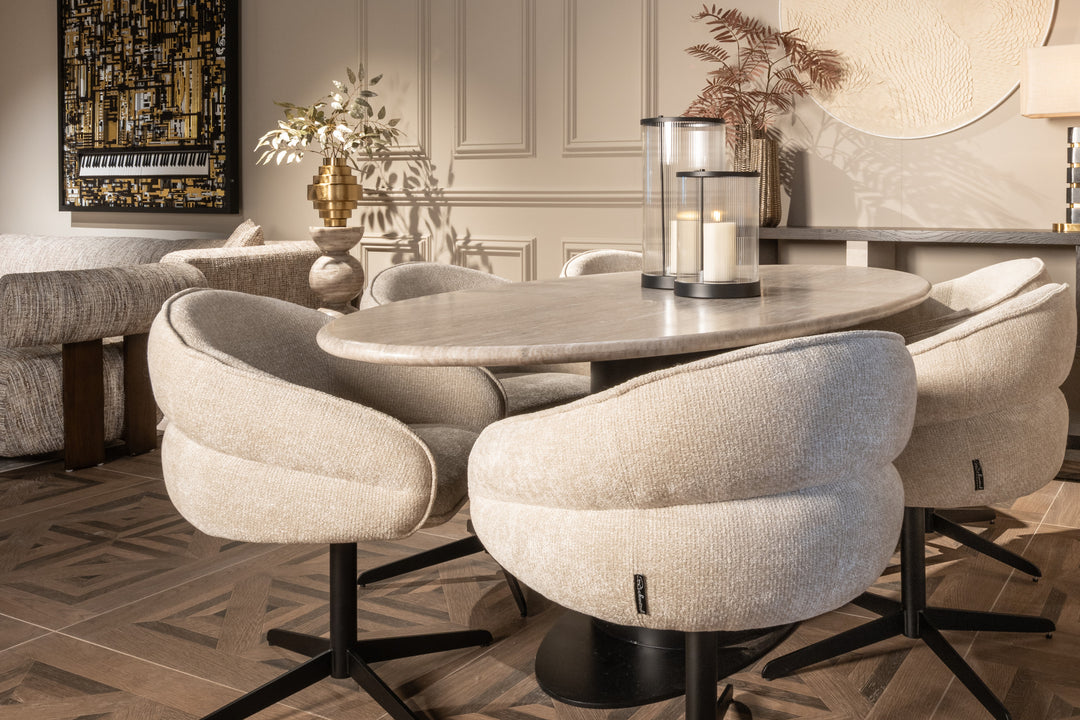 Dining room chair Kayla cream unicorn swivel