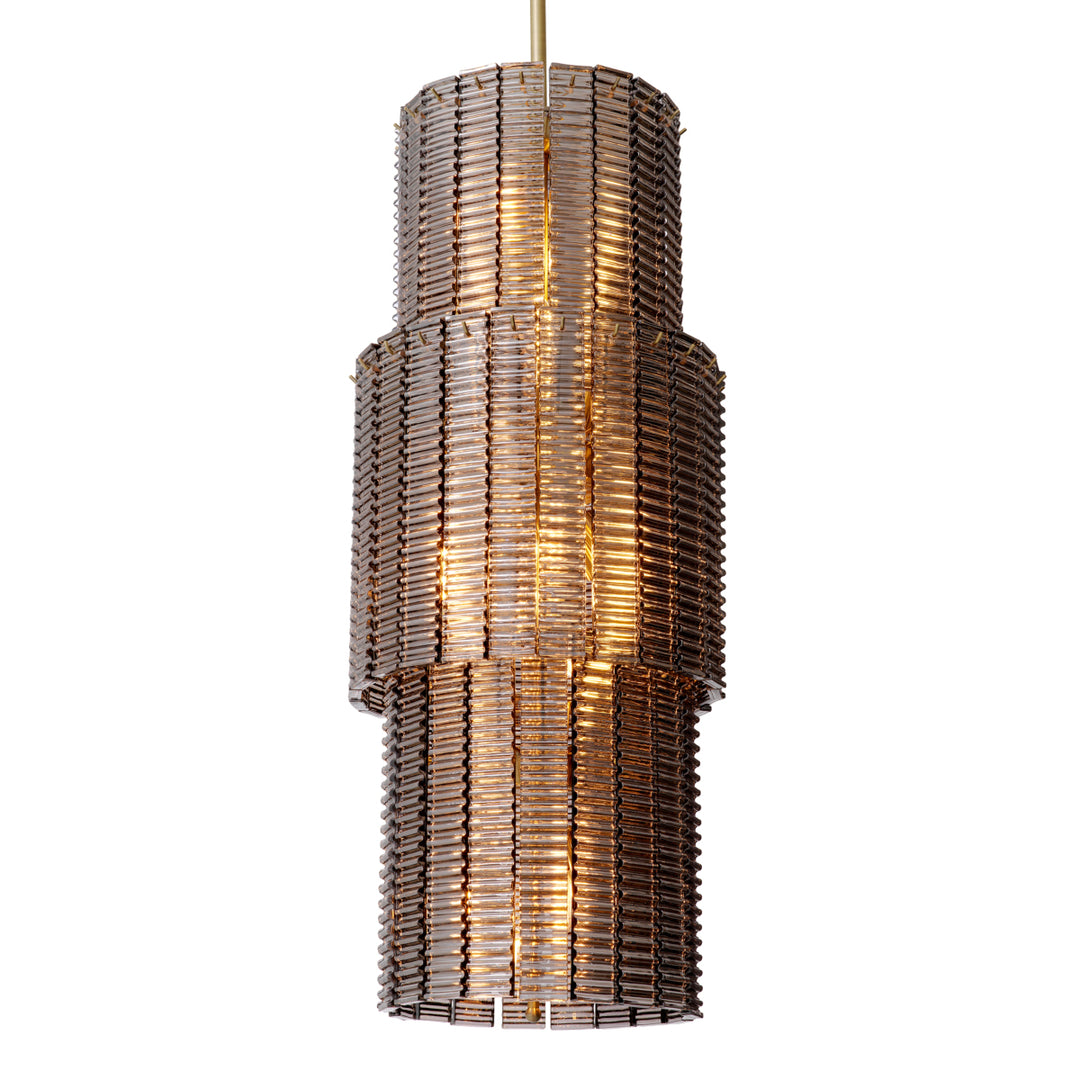 Eichholtz Chandelier Imperial Brushed Brass Smoke Glass
