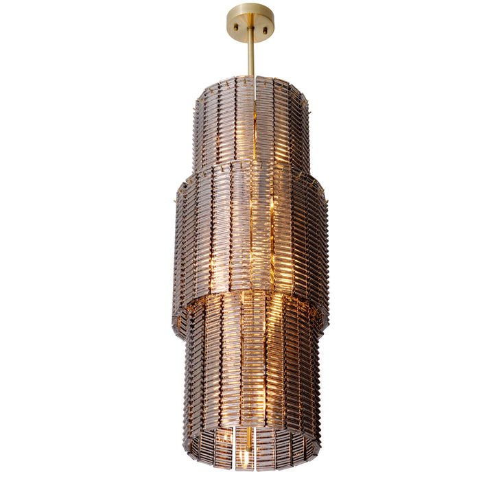 Eichholtz Chandelier Imperial Brushed Brass Smoke Glass