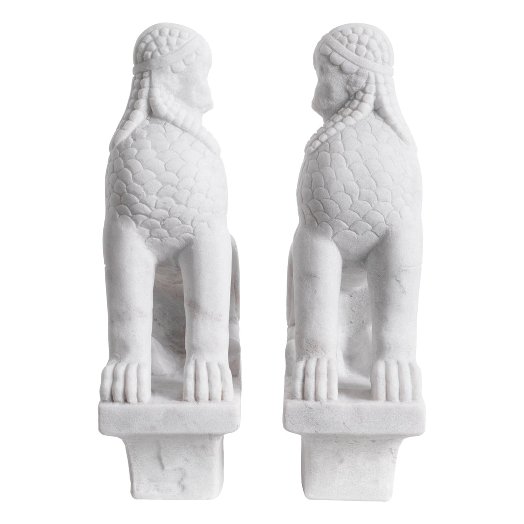 Eichholtz Object Sphinx Set van 2 Wit Marmer