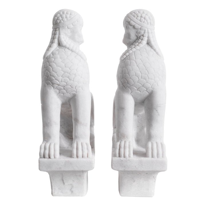 Eichholtz Object Sphinx Set van 2 Wit Marmer