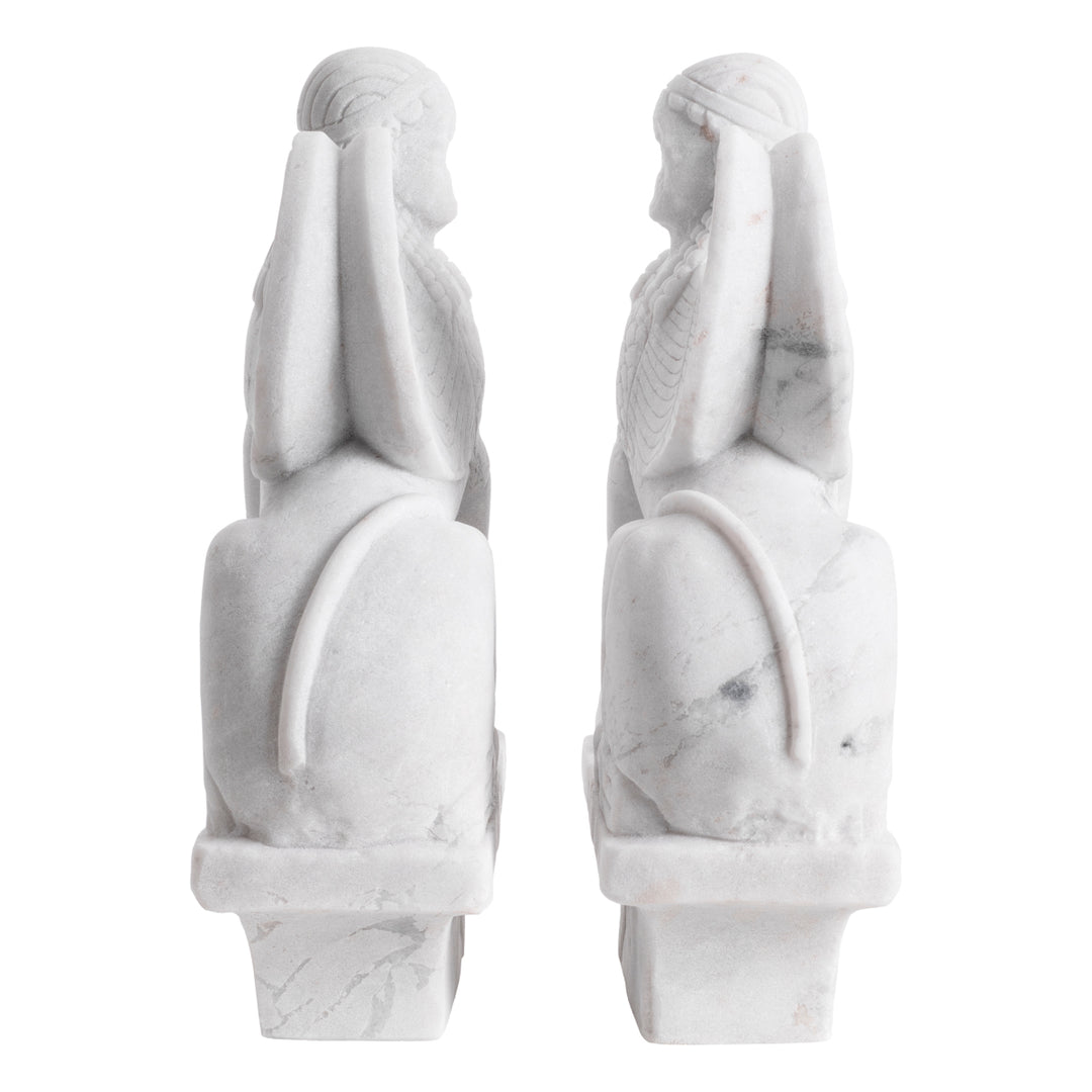 Eichholtz Object Sphinx Set van 2 Wit Marmer