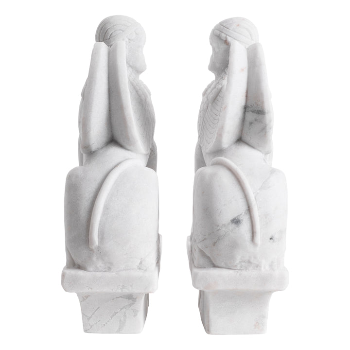 Eichholtz Object Sphinx Set van 2 Wit Marmer