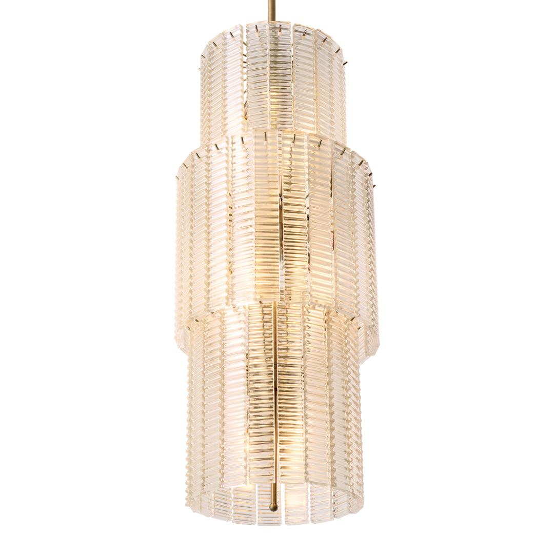 Eichholtz Chandelier Imperial Brushed Brass Frosted Glass