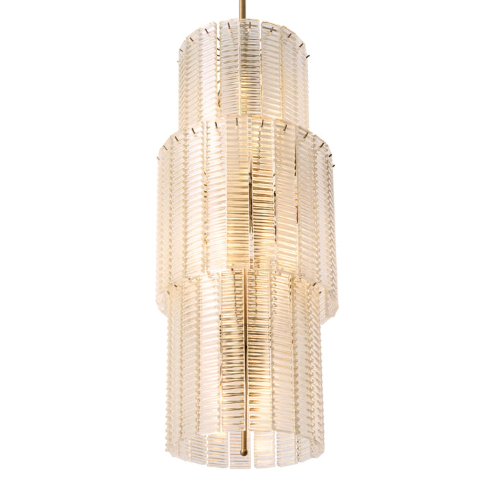 Eichholtz Chandelier Imperial Brushed Brass Frosted Glass