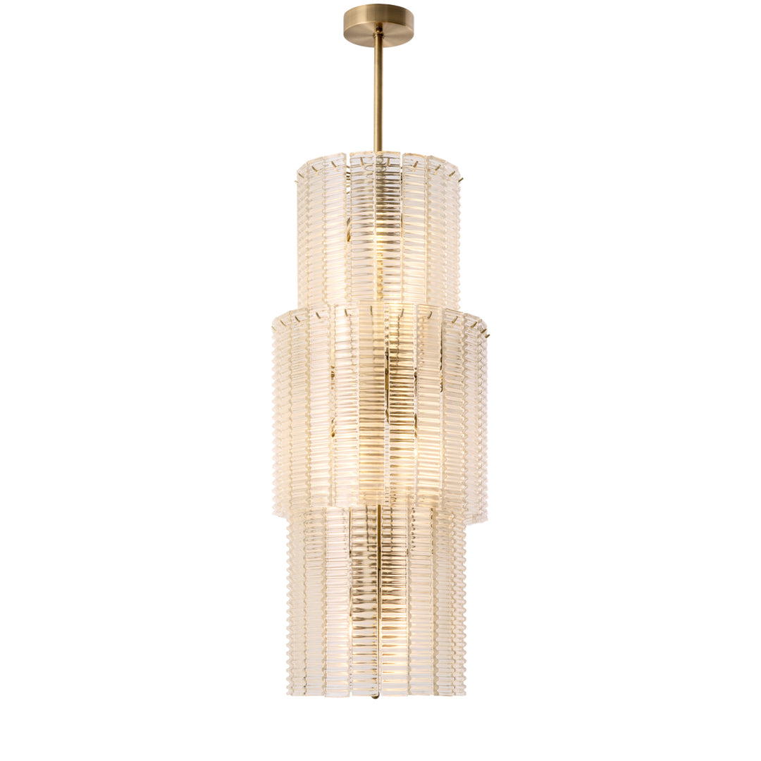 Eichholtz Chandelier Imperial Brushed Brass Frosted Glass