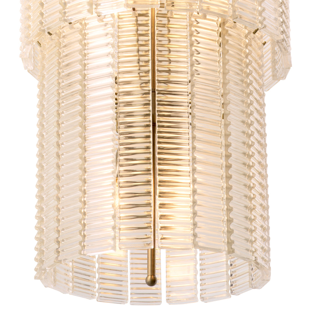 Eichholtz Chandelier Imperial Brushed Brass Frosted Glass