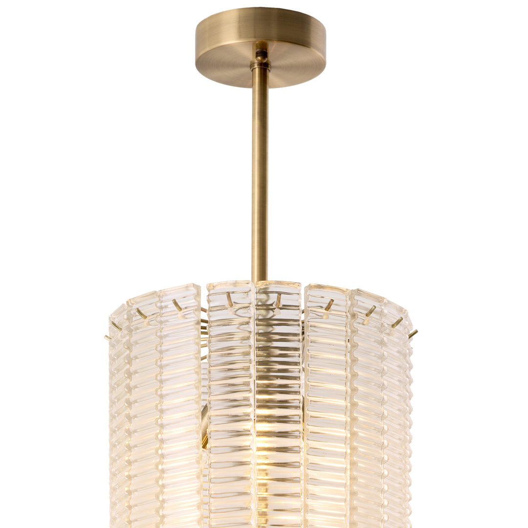 Eichholtz Chandelier Imperial Brushed Brass Frosted Glass
