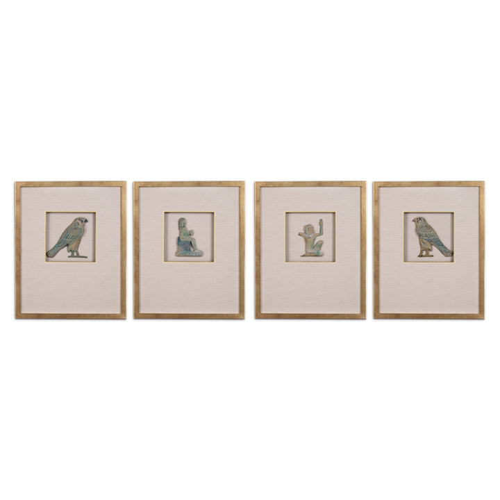 Eichholtz Wandobject Hermopolis Set van 4 Antiek Goud