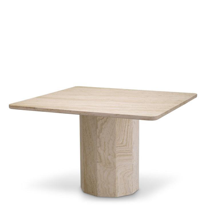 Eichholtz Eettafel Piazza Travertine Vierkant 120 cm