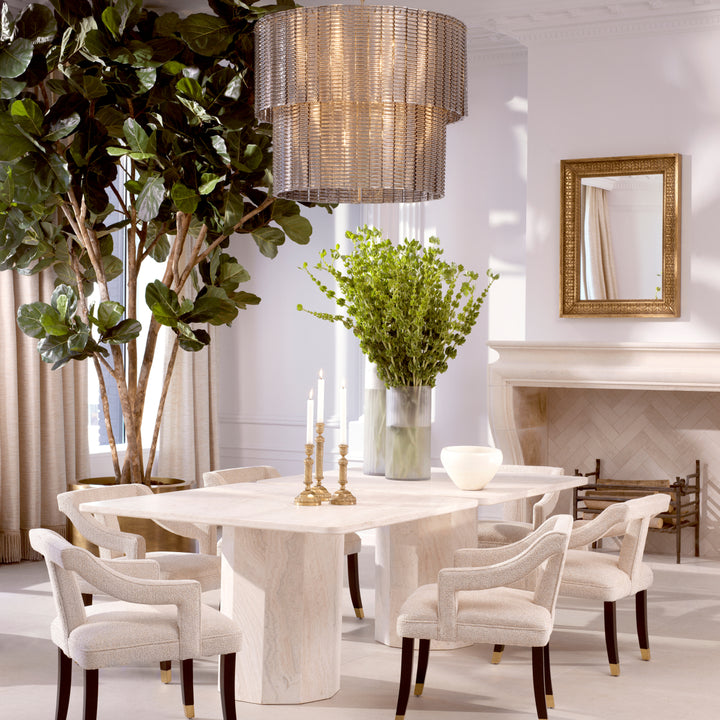 Eichholtz Eettafel Piazza Travertine Vierkant 120 cm