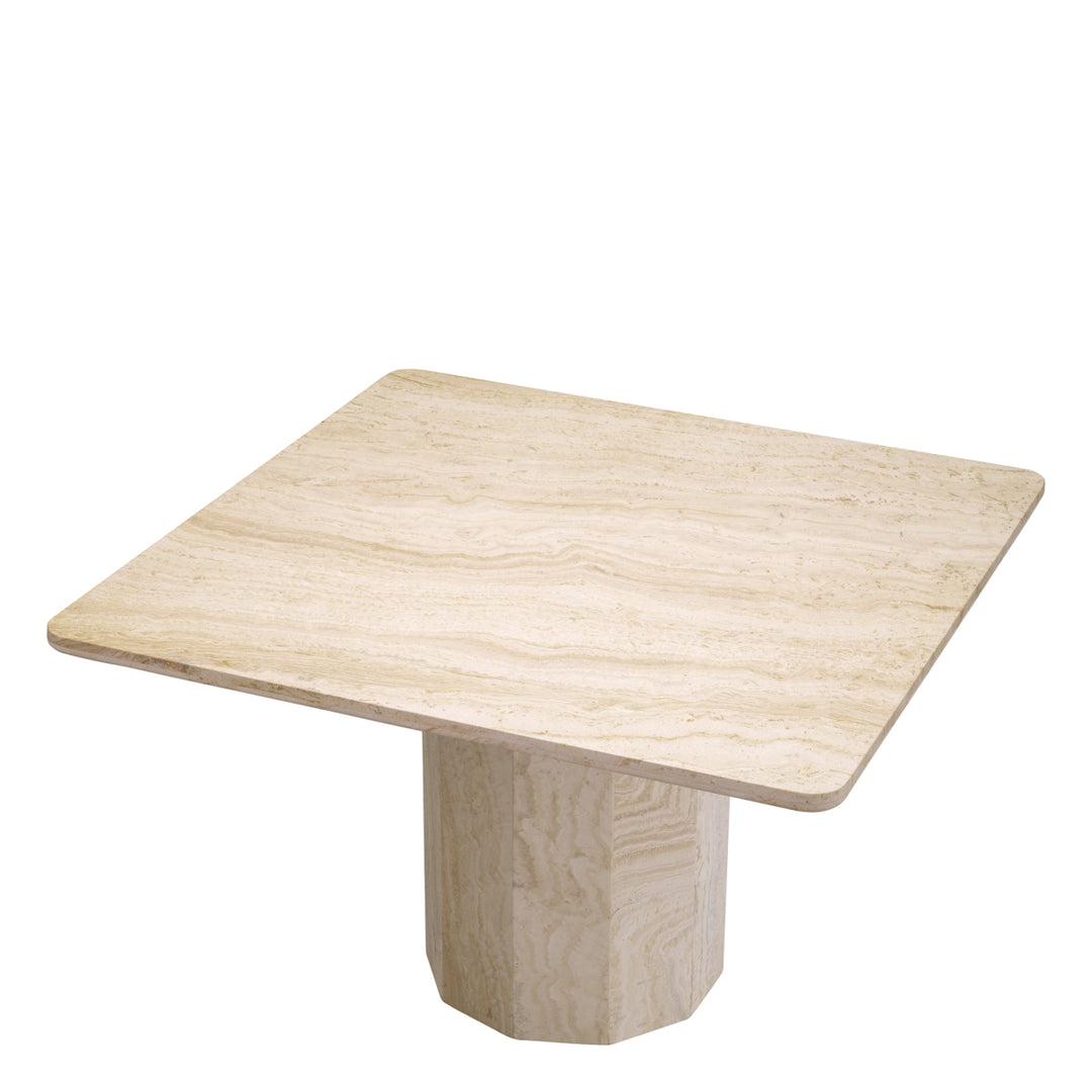 Eichholtz Eettafel Piazza Travertine Vierkant 120 cm