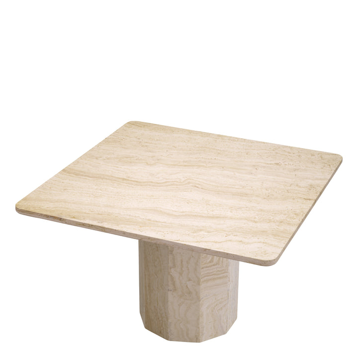 Eichholtz Eettafel Piazza Travertine Vierkant 120 cm