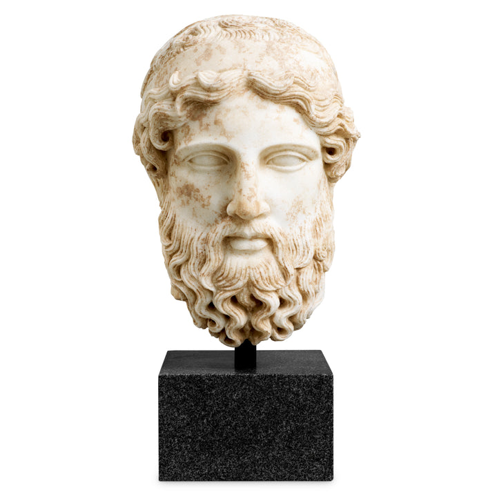 Eichholtz Buste Hermes Antique Marble Look Black Granite
