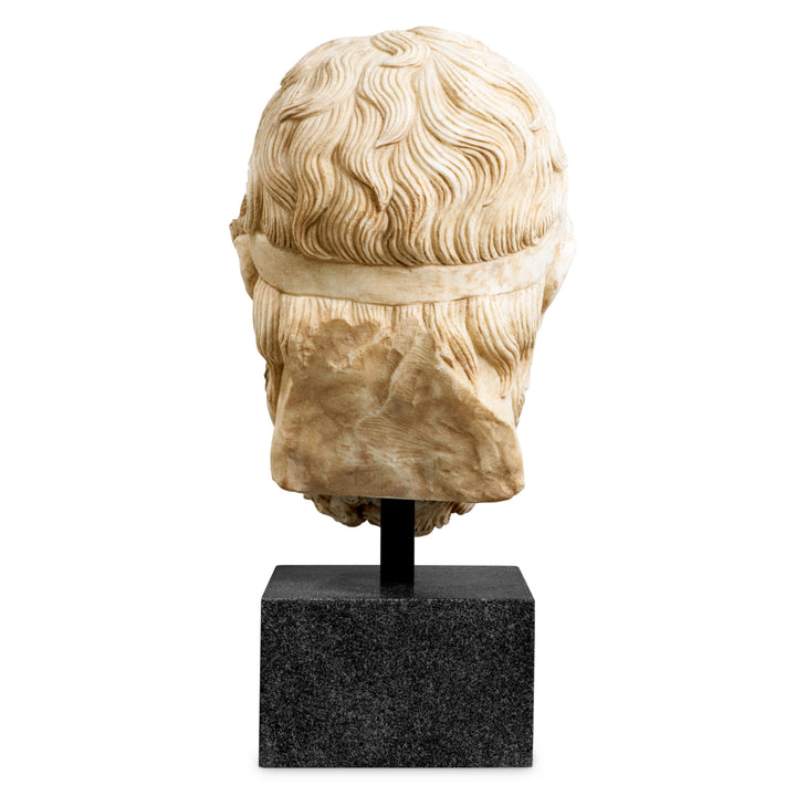 Eichholtz Buste Hermes Antique Marble Look Black Granite