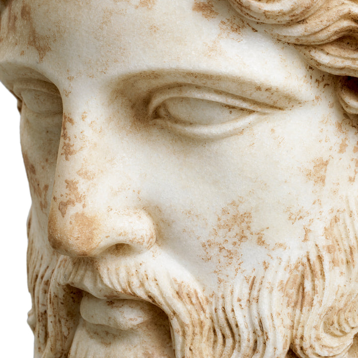 Eichholtz Buste Hermes Antique Marble Look Black Granite