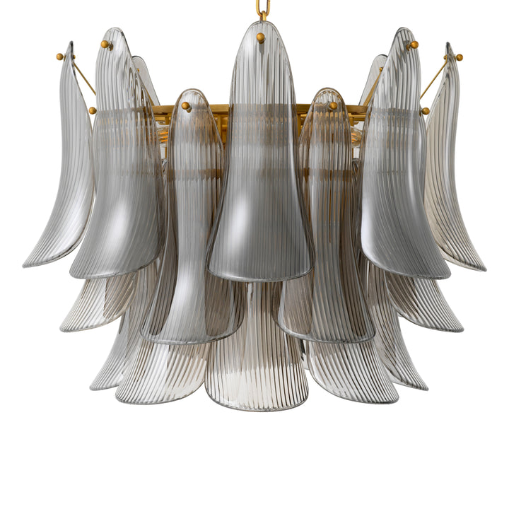 Eichholtz Kroonluchter Amun Brushed Brass Smoke Glass