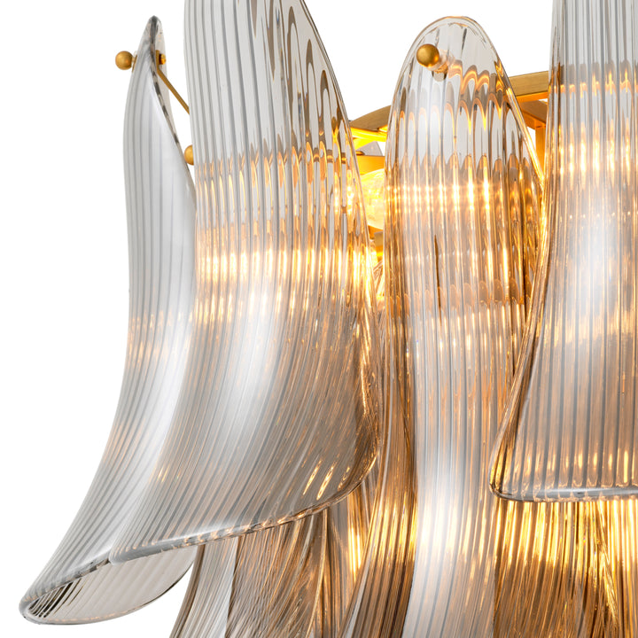 Eichholtz Kroonluchter Amun Brushed Brass Smoke Glass